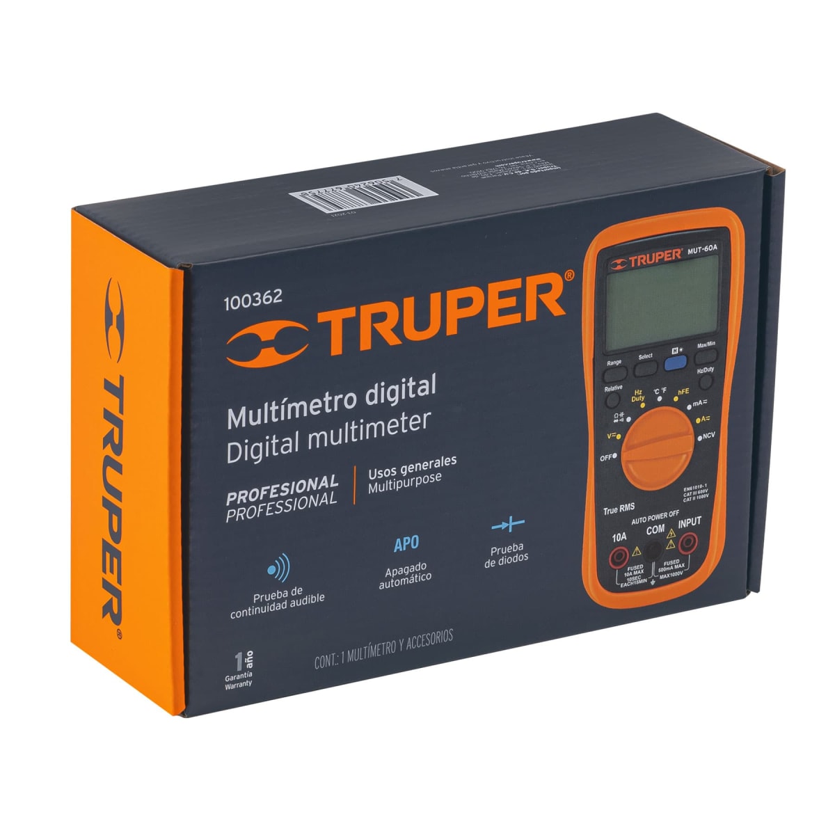 Multitéster profesional con rms verdadero y auto rango deluxe Truper6