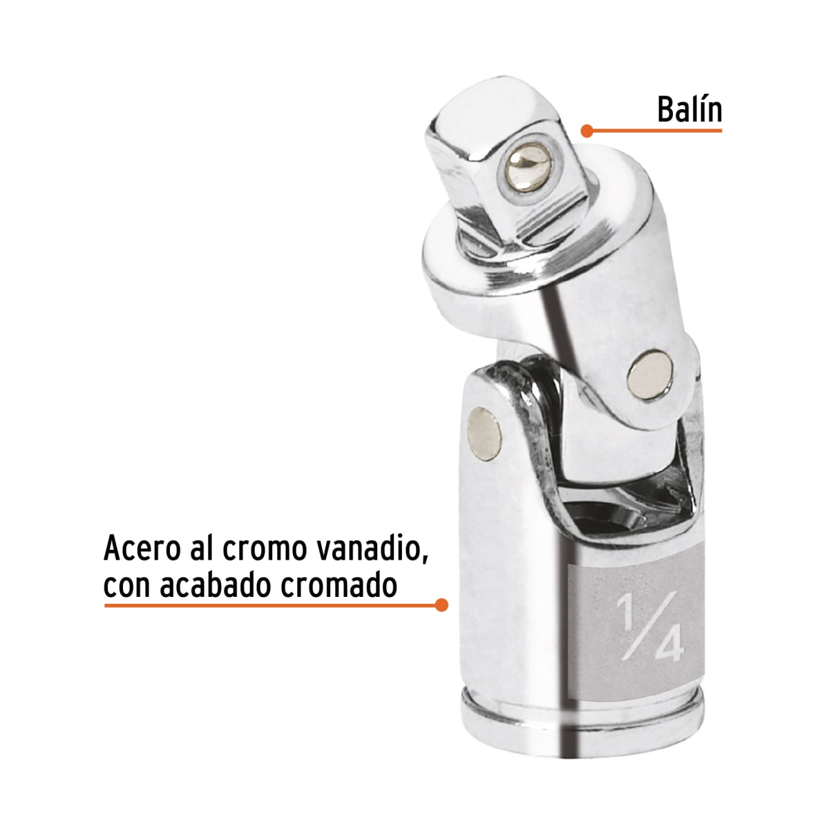 Cardán universal para dados encastre 1/4'' Truper2