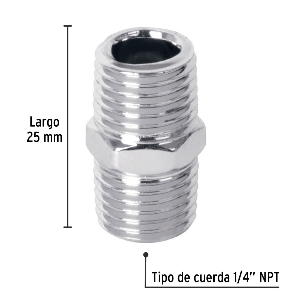Niple acero, cuerda 1/4 NPT, Pretul2