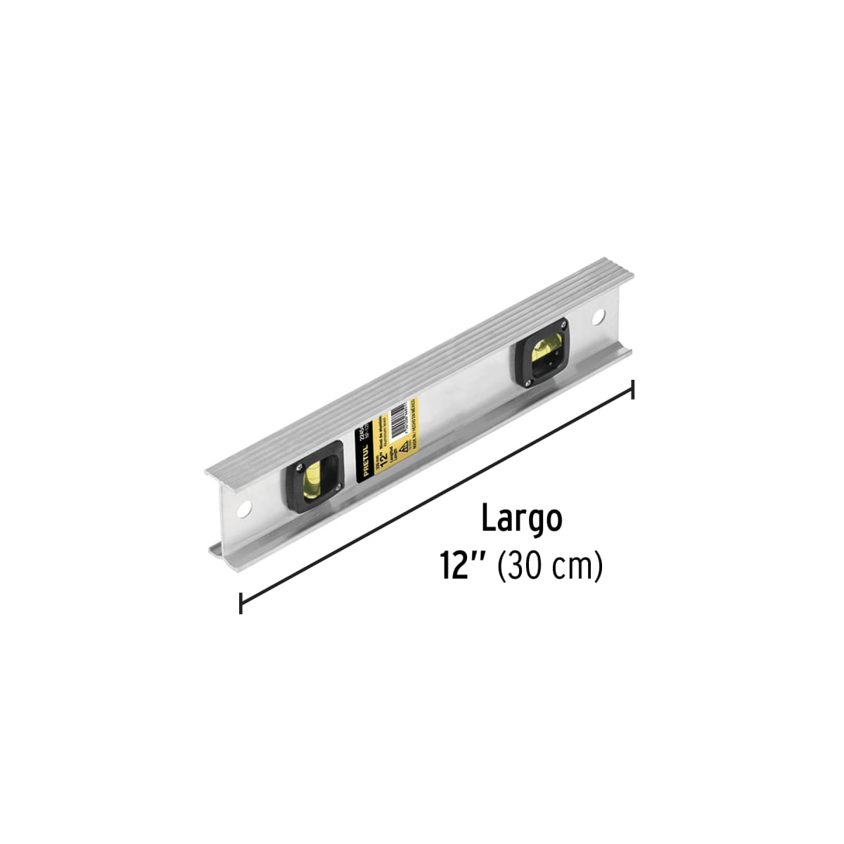 Nivel de 12'' cuerpo de aluminio Pretul2