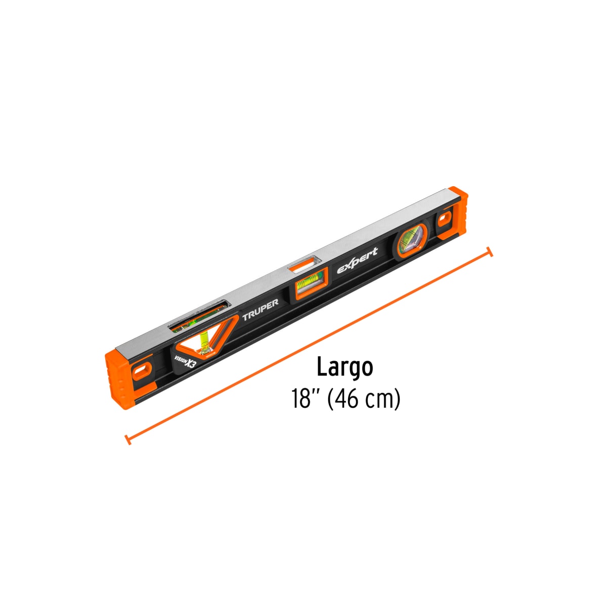 Nivel de 18'' magnético con protección de tpr Truper Expert4