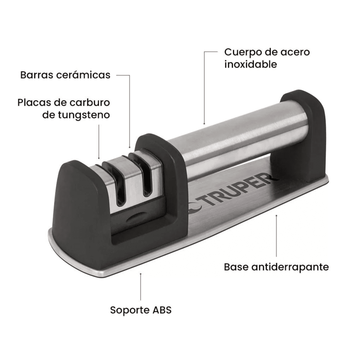 Combo 4 cuchillos con afilador de cuchillos inox. Truper2