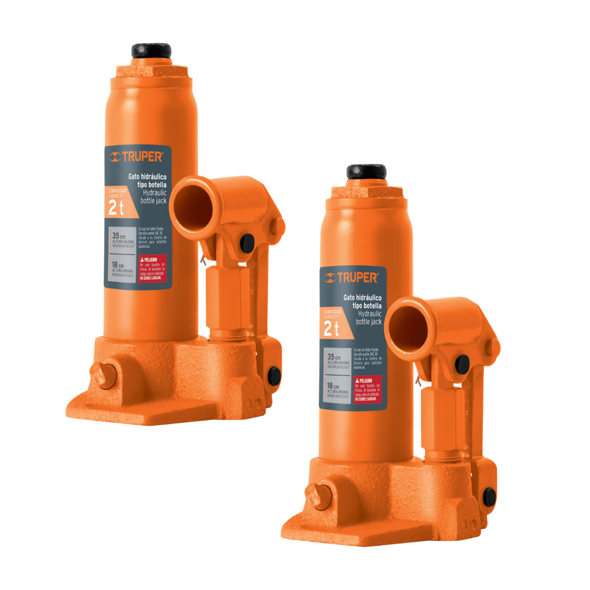 Combo gata hidraulica botella 2 toneladas - 2 piezas Truper1
