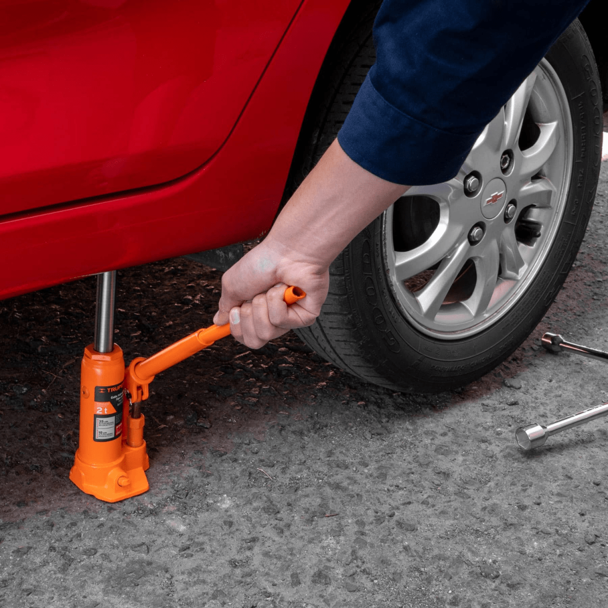 Combo gata hidraulica botella 2 toneladas - 2 piezas Truper5