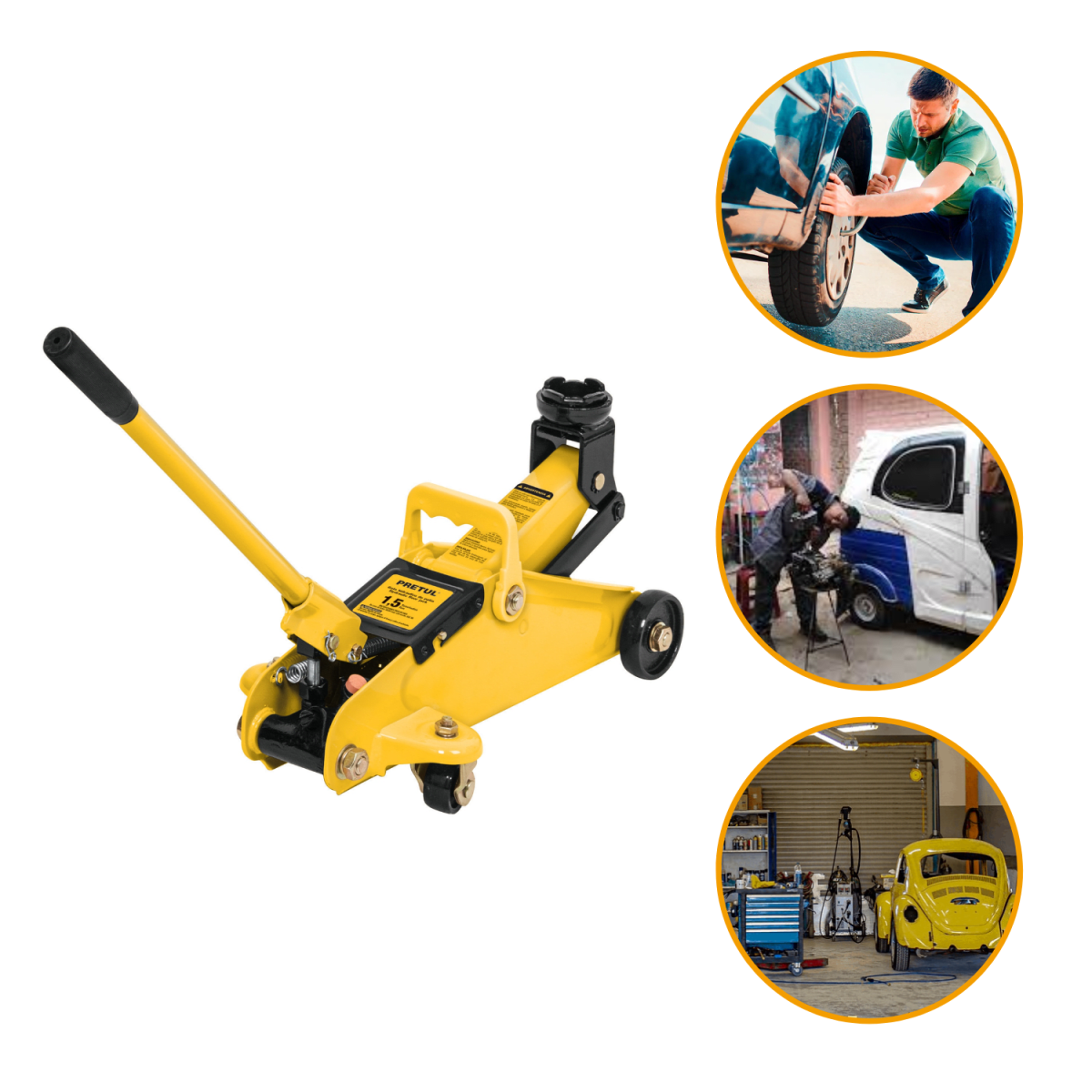 Gata tipo lagarto 1.5 toneladas + llave de ruedas 14