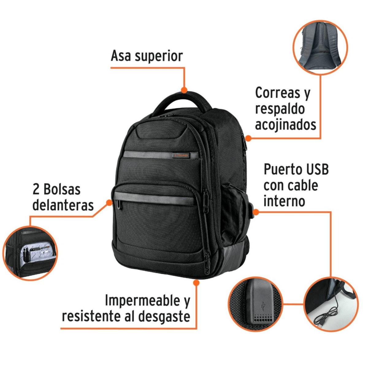 Mochila porta Laptop con Maleta deportiva Truper5