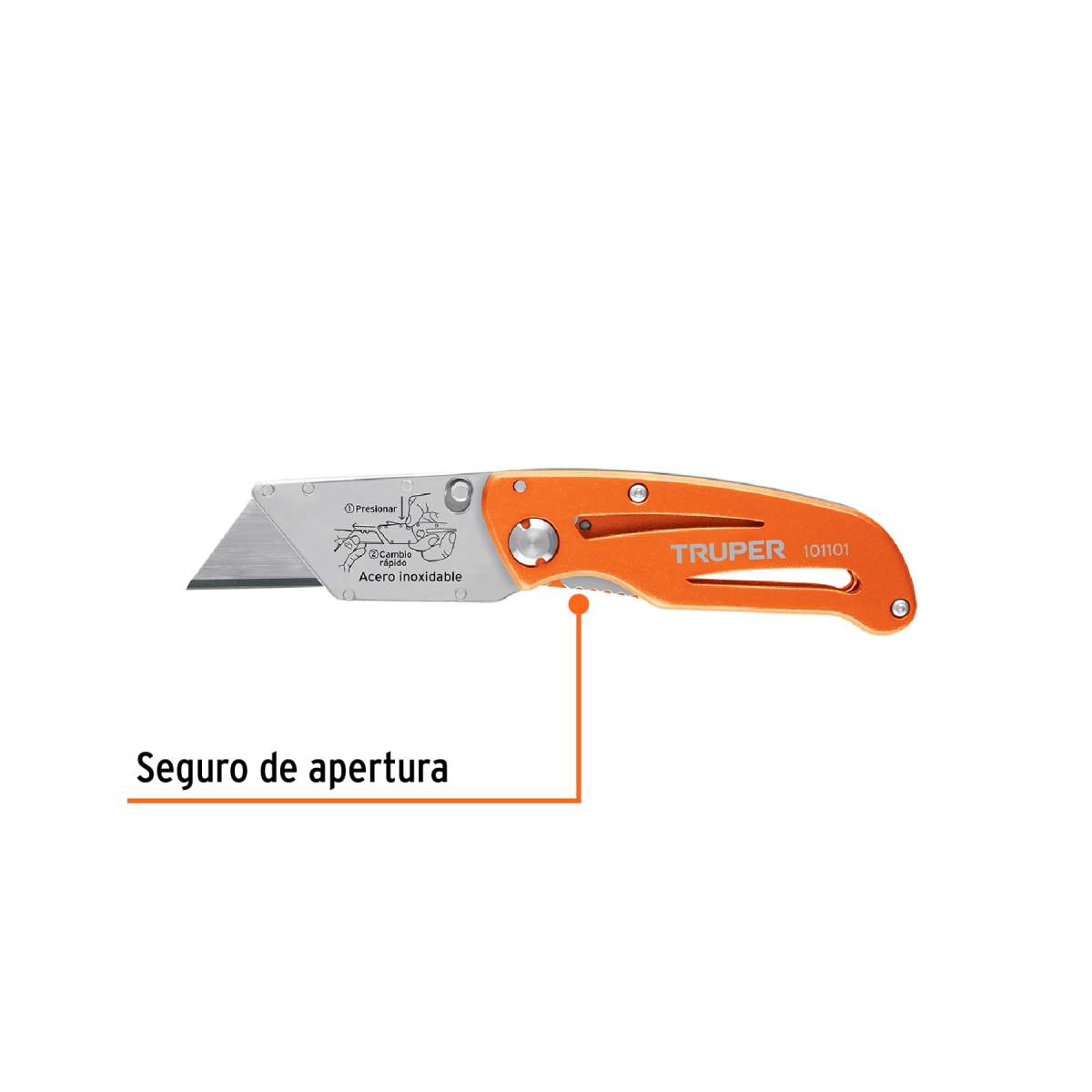 Navaja abatible 6'' cuerpo de aluminio y acero inox Truper2