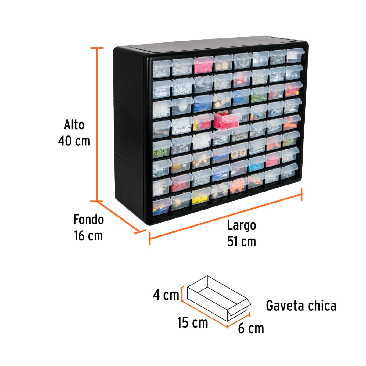 Combo Organizador  64 gavetas  + 44 gavetas Truper7