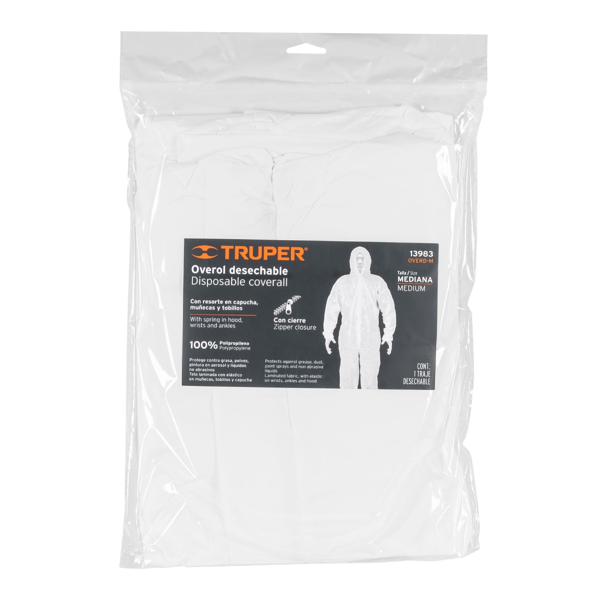 Overol desechable, talla M Truper3