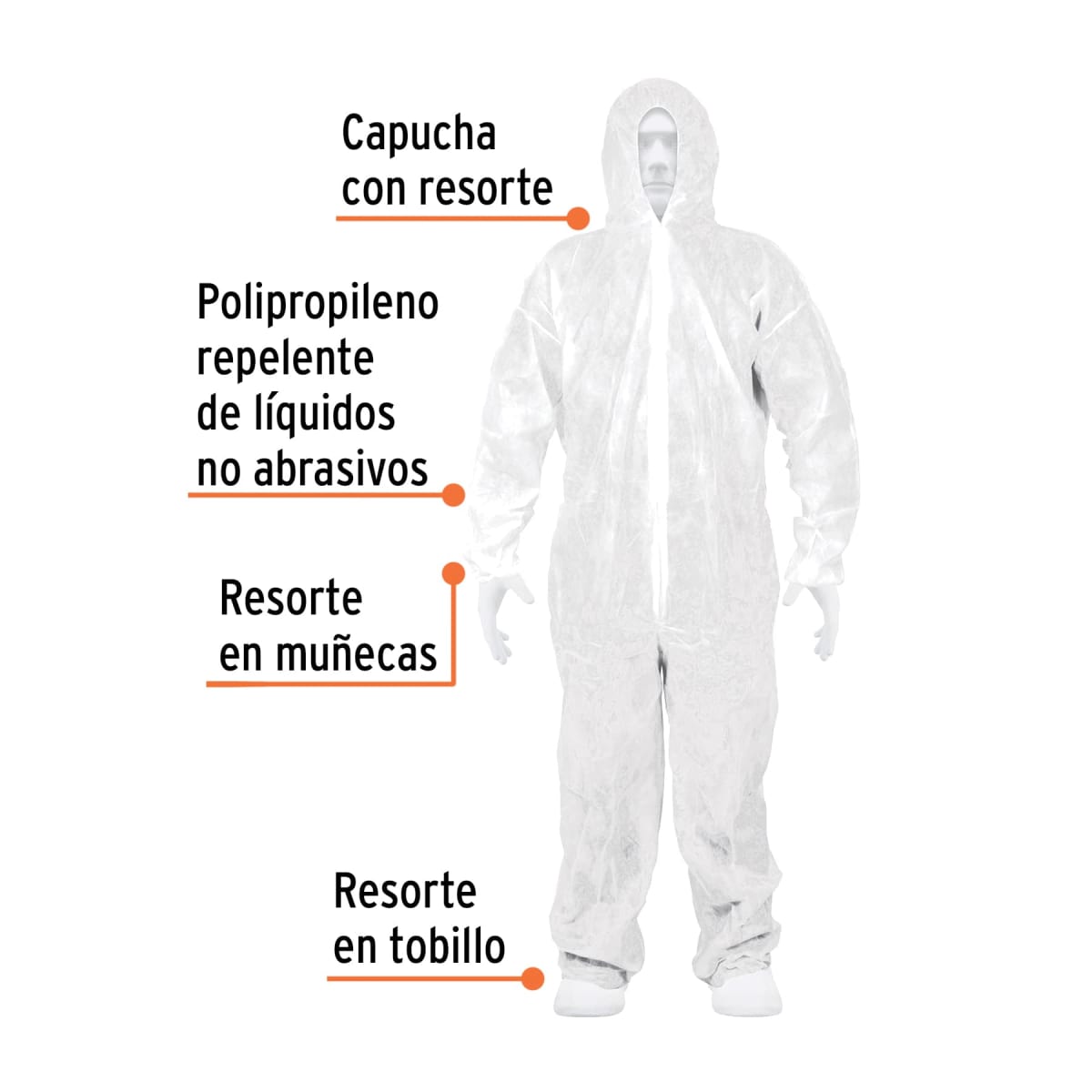 Overol desechable, talla CH Truper2