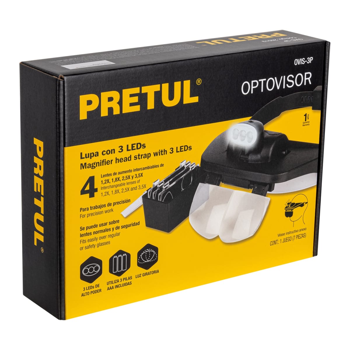 Linterna lupa optovisor con 3 LED Pretul4