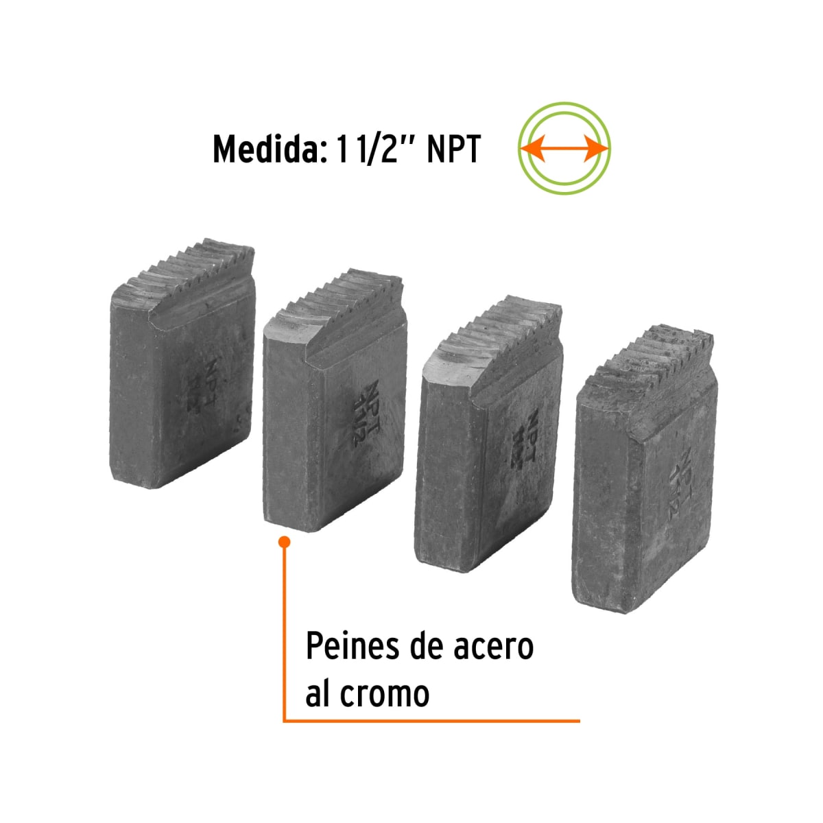 Juego de 4 peines 1-1/2'' para tarrajas TA-850 y TA-851 Truper2
