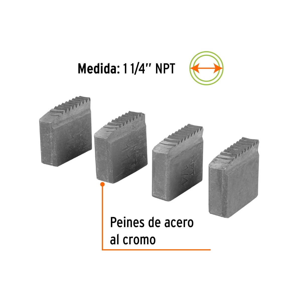 Juego de 4 peines 1-1/4´´ para tarrajas TA-850 y TA-851 Truper2