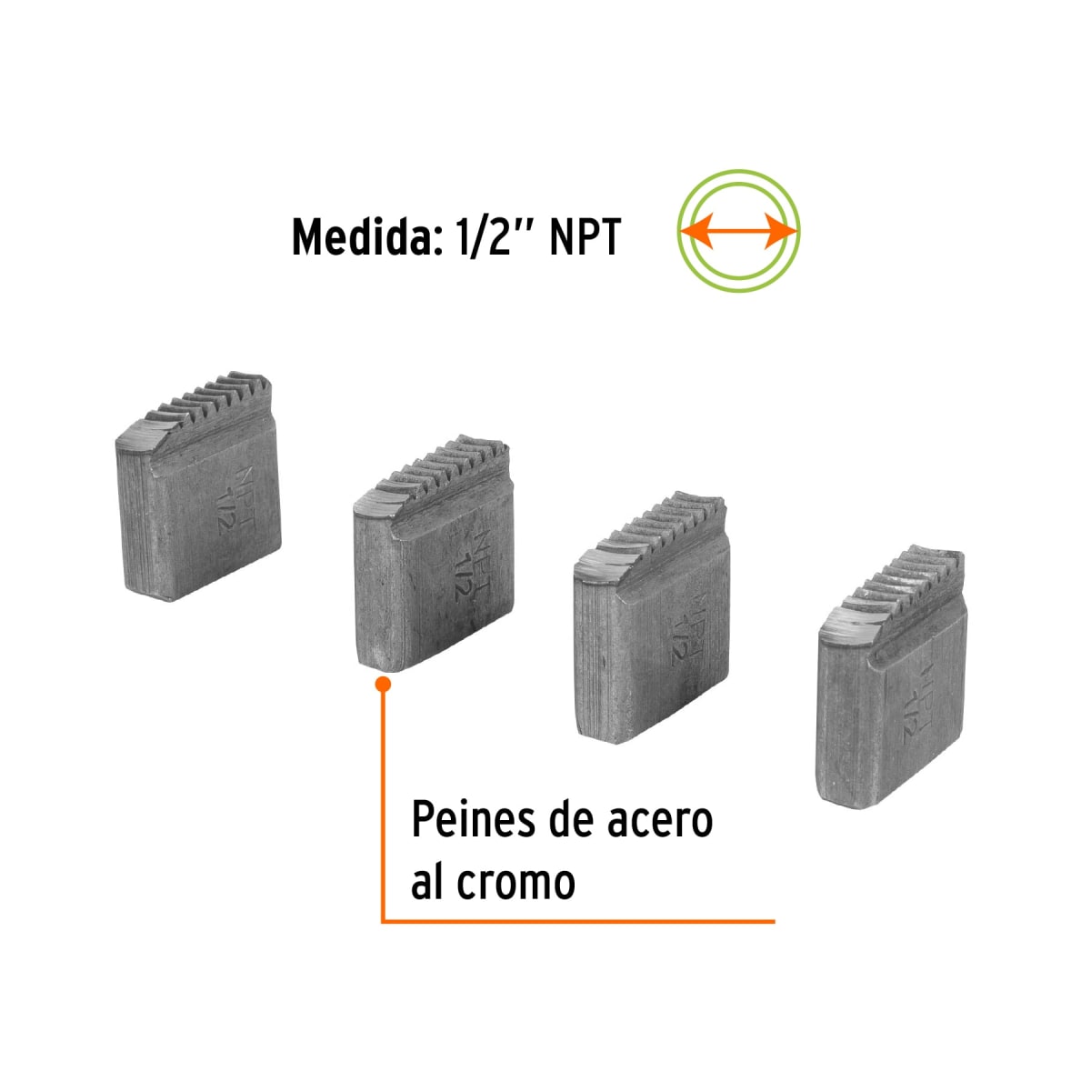 Juego de 4 peines 1/2´´ para tarrajas TA-850 y TA-851, Truper2