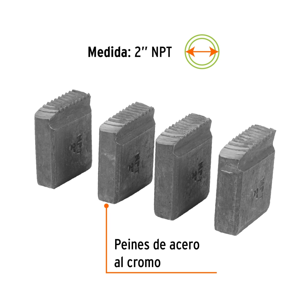 Juego de 4 peines 2´´ para tarrajas TA-850 y TA-851, Truper2