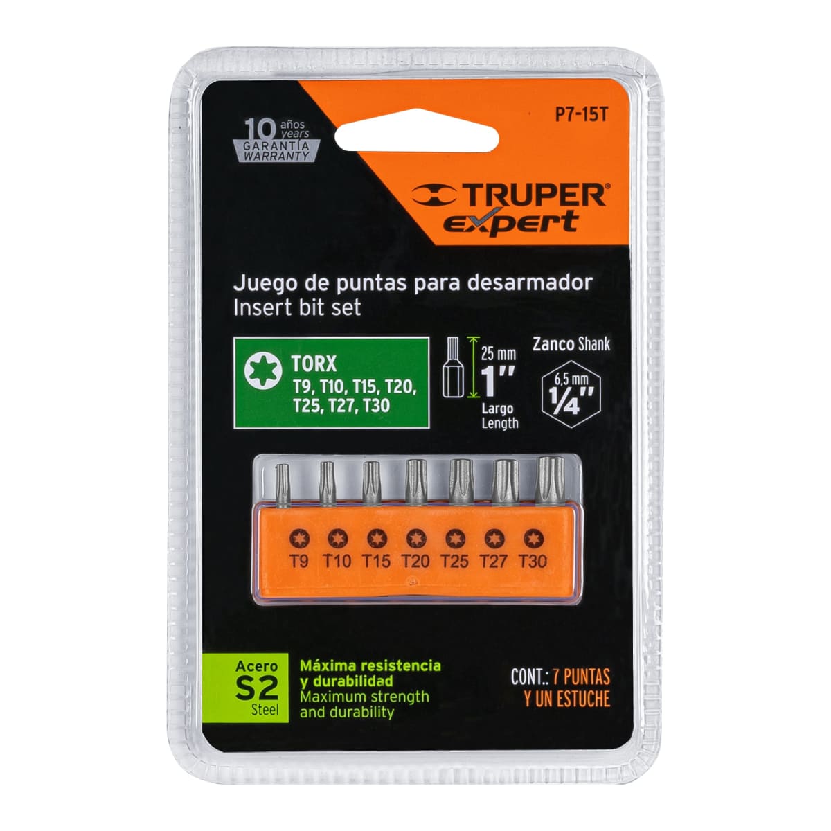 Juego de 7 puntas torx combinadas largo 1'' Truper6