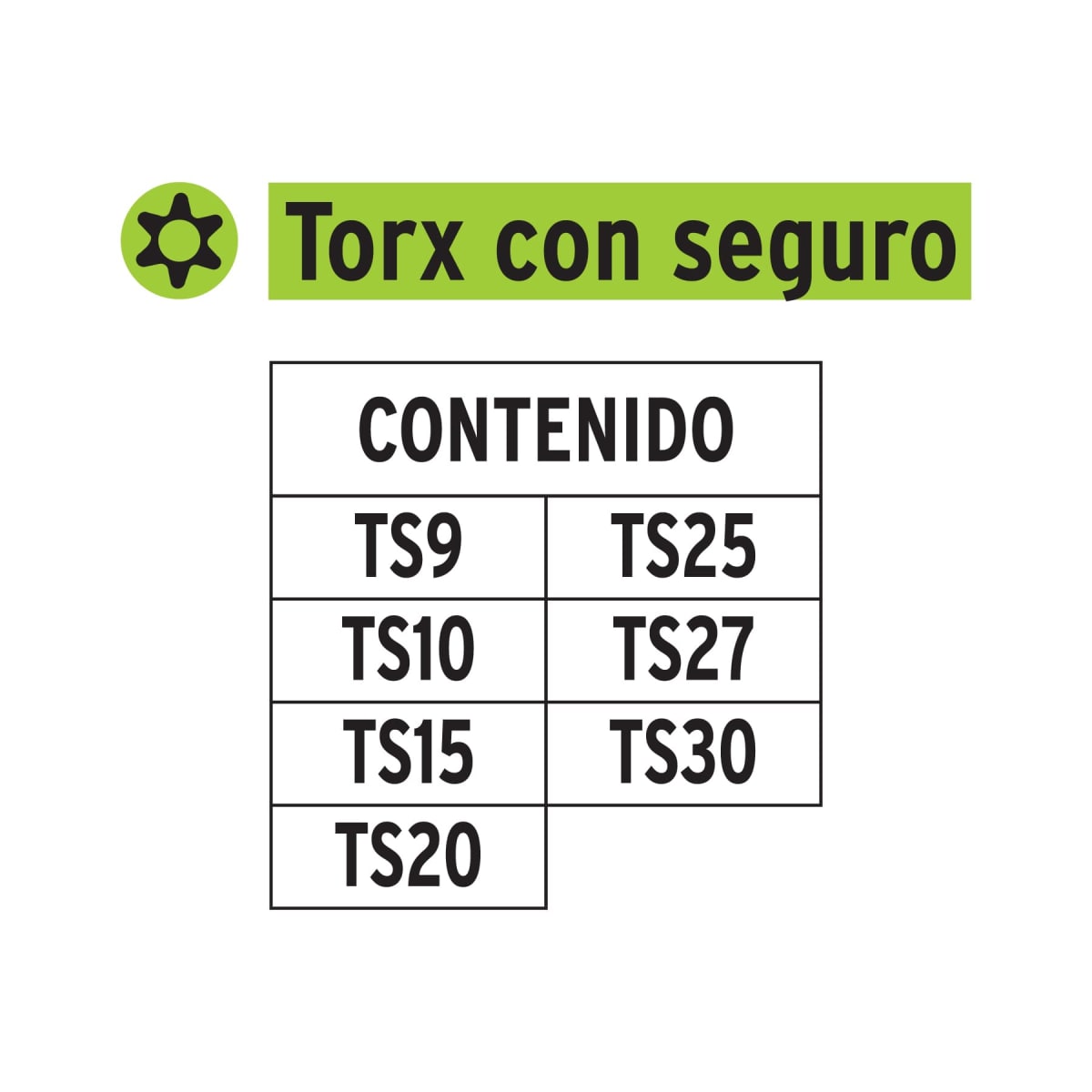 Juego de 7 puntas torx combinadas largo 1