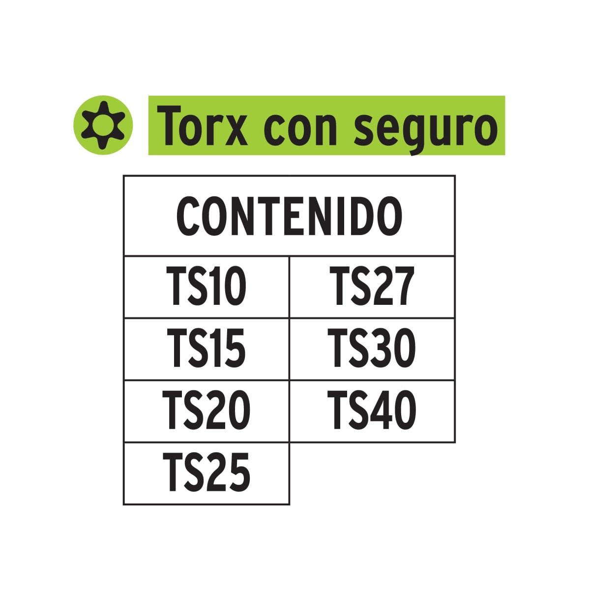 Juego de 7 puntas torx combinadas con seguro largo 2