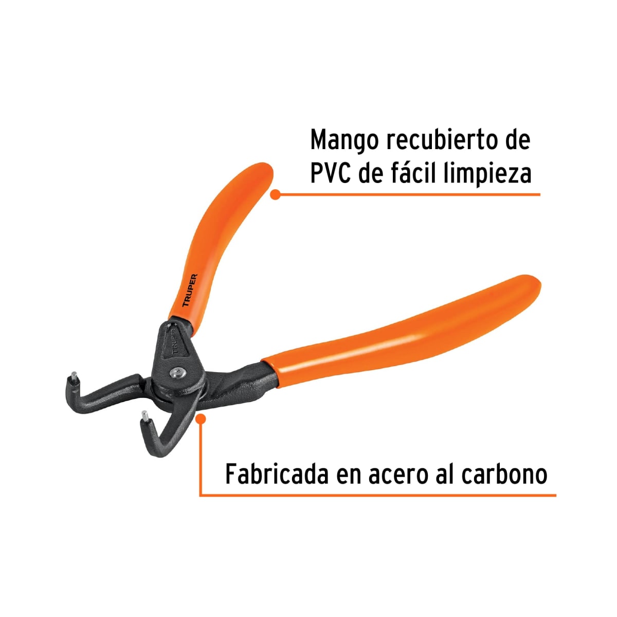 Alicate punta a 90° 6-3/4'' para cerrar anillos. mango de pvc Truper2