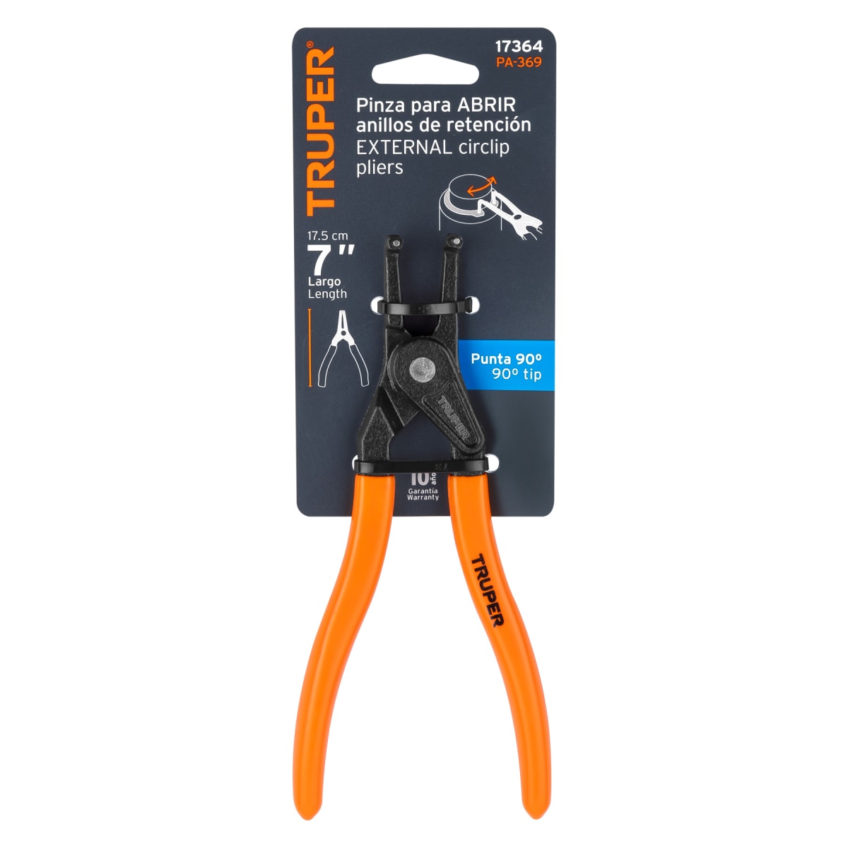 Alicate punta a 90° 6-3/4'' para abrir anillos. mango de pvc Truper3