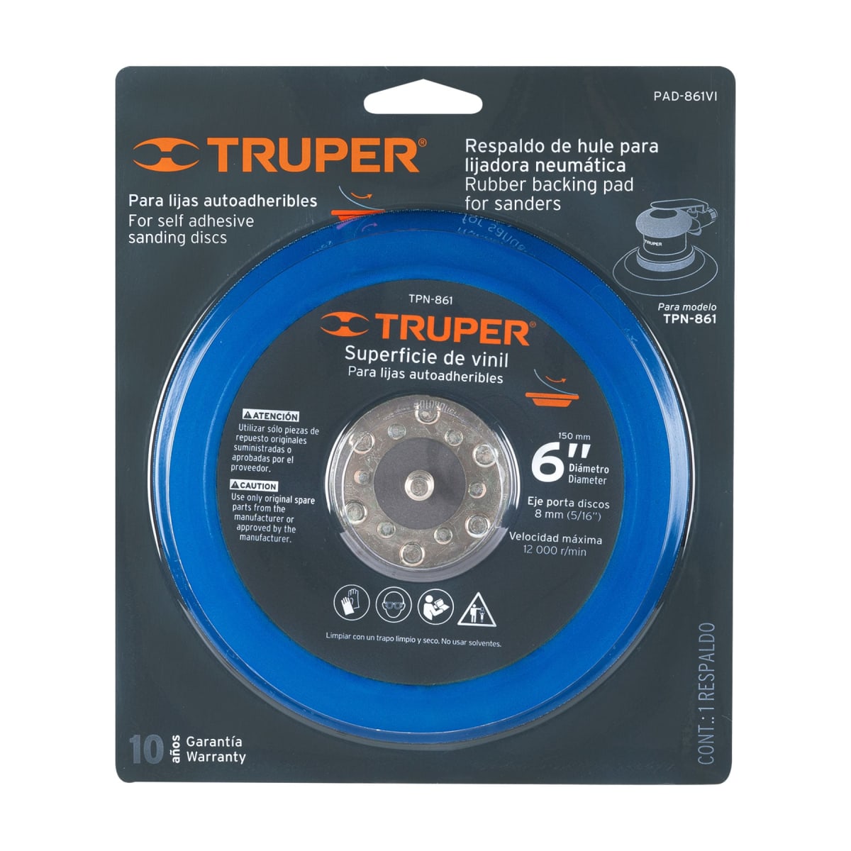 Pad de vinil para lijadora neumática TPN-861, Truper2
