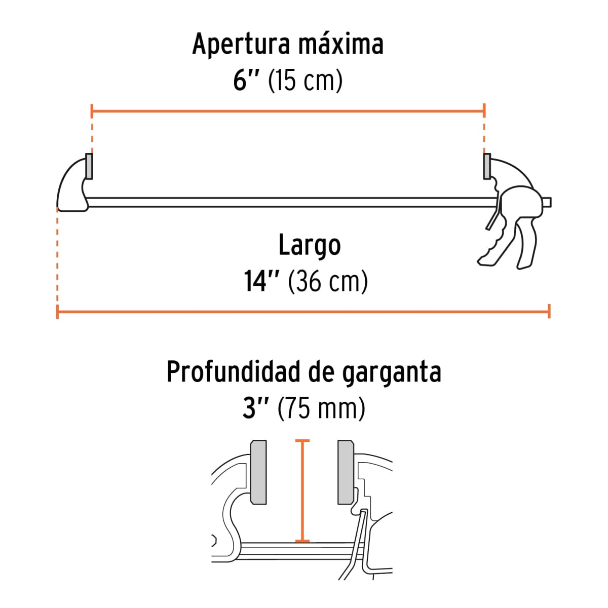 Prensa rapida auto ajustable 6¨ uso rudo Truper3