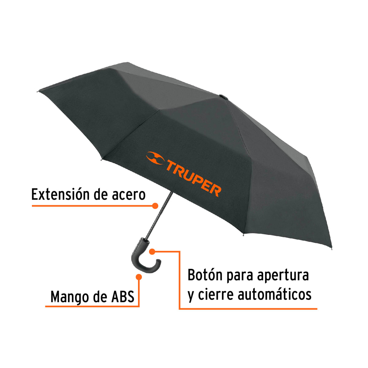 Paraguas sombrilla compacto plegable 100 cm Truper4
