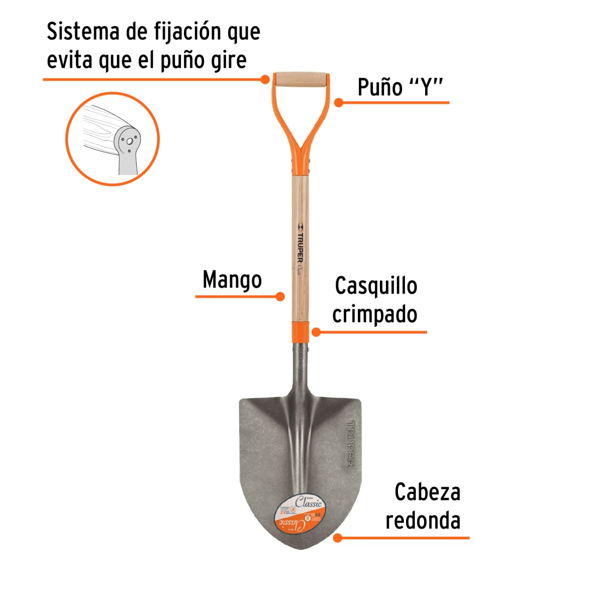 Lampa cuchara Classic, puño ´´Y´´, Truper2