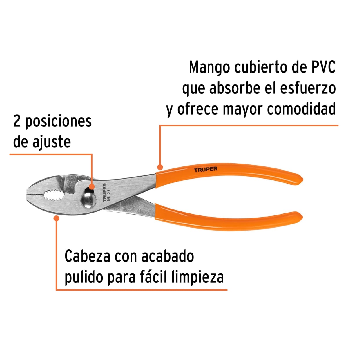 Alicate de mecánico 10'' mango de pvc. truper2