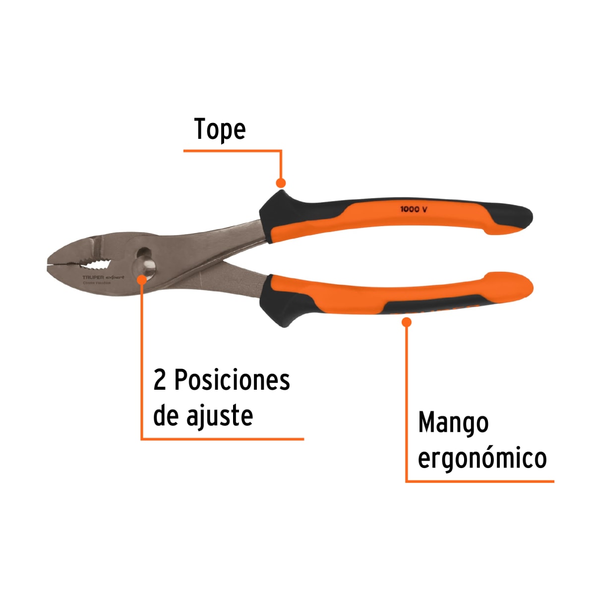 Alicate de mecánico 10´´ mango Comfort Grip, Truper Expert2