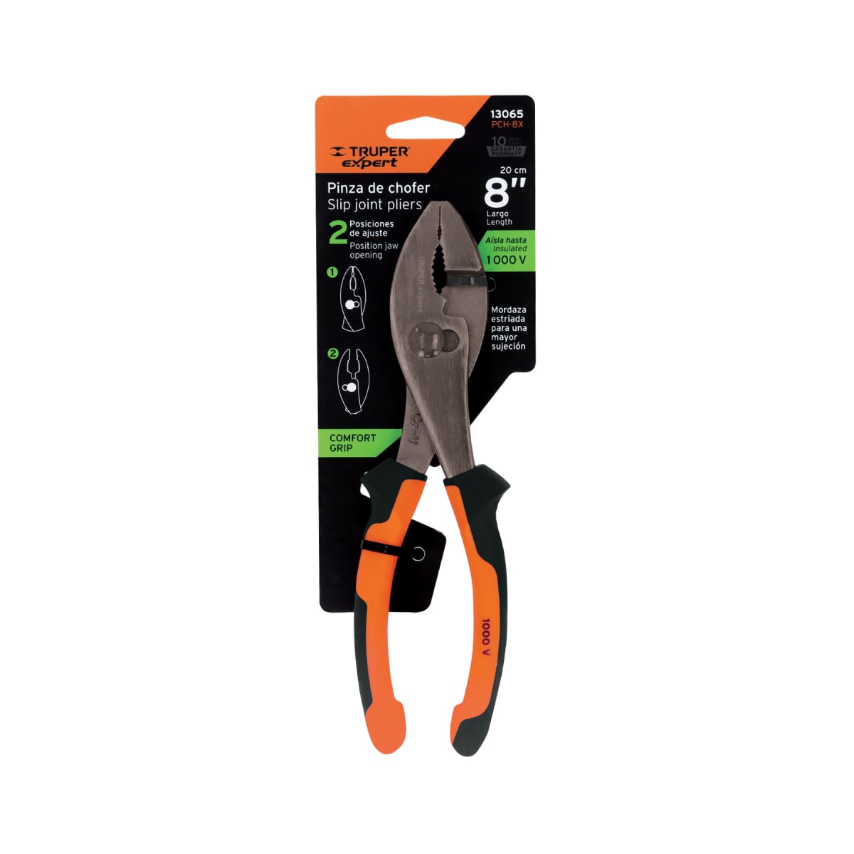 Alicate de mecánico 8'' mango comfort grip Truper expert4