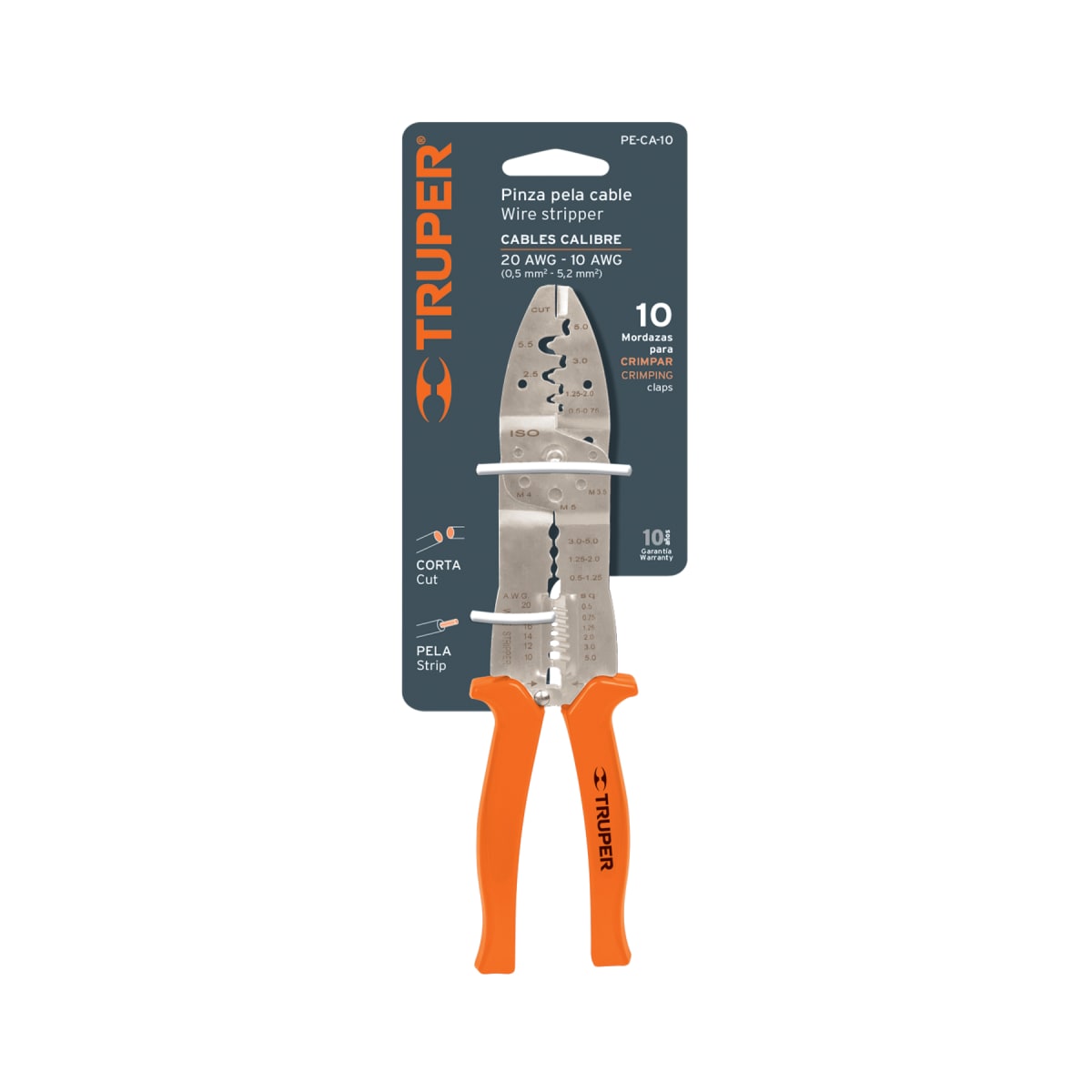 Pinza pela cable 20 a 10 AWG Truper4