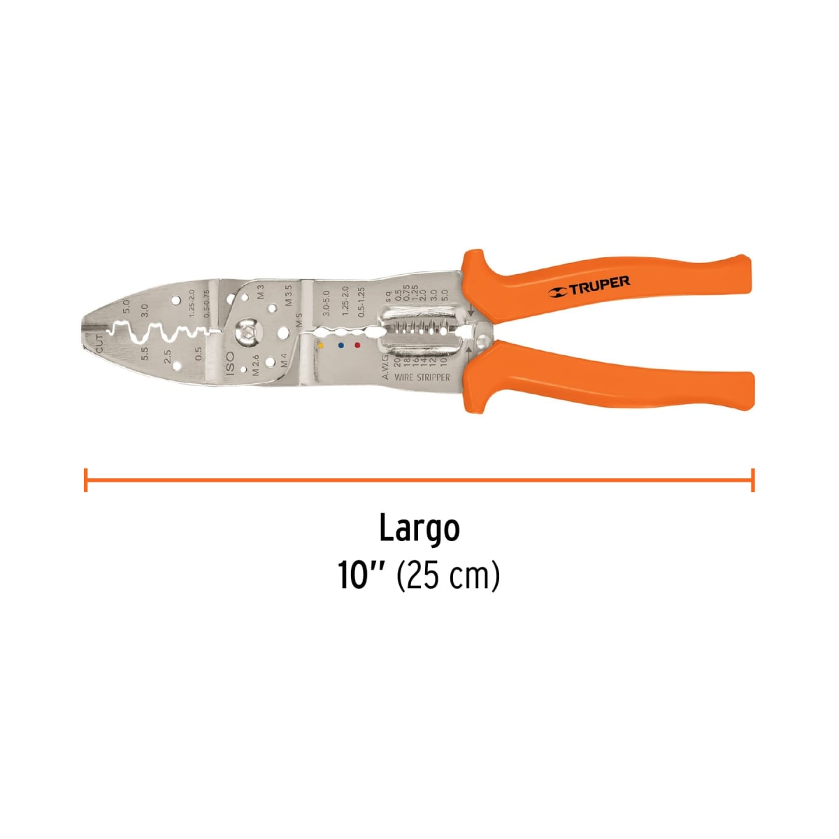 Pinza pela cable 20 a 10 AWG Truper3