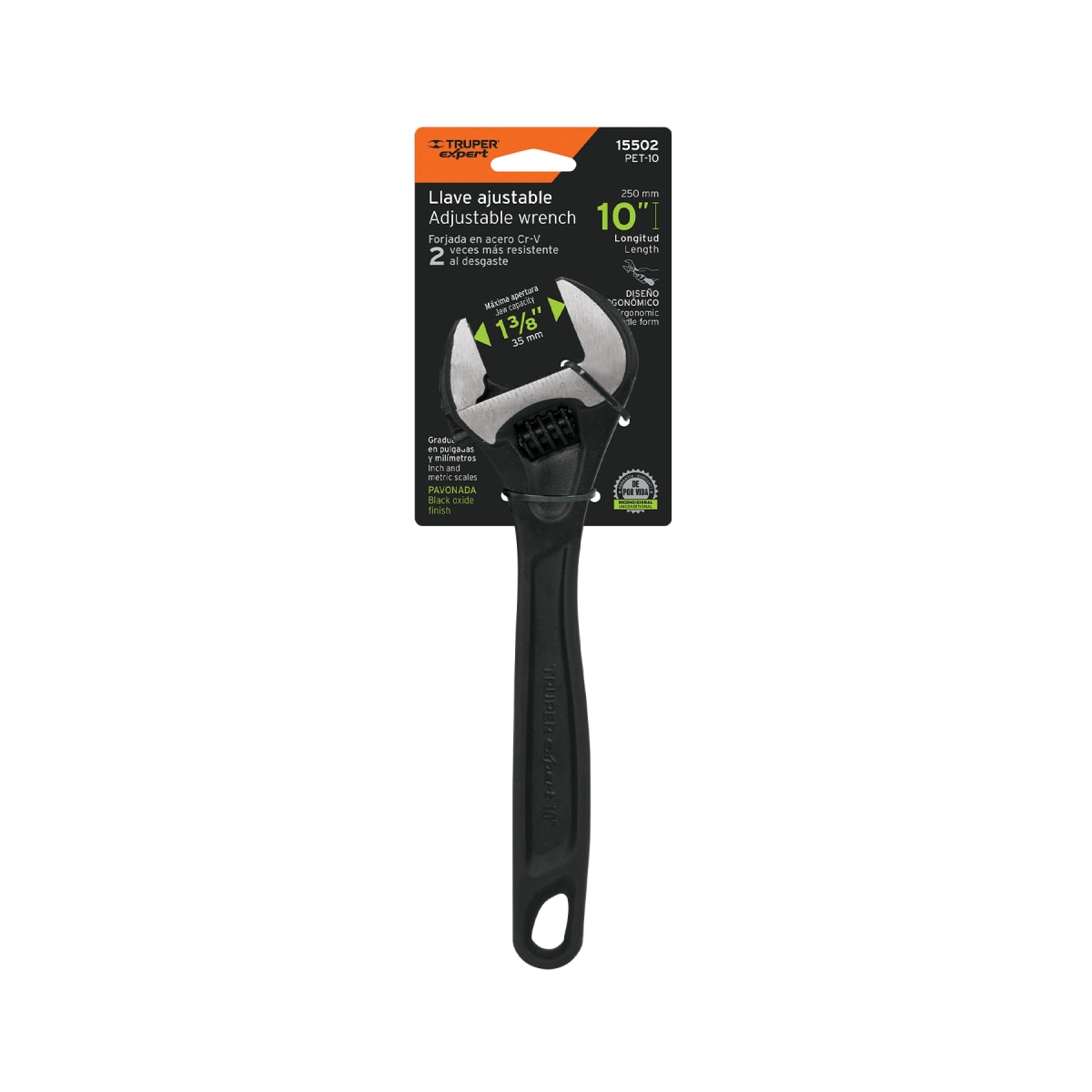 Llave francesa 10'' profesional fosfatada  Truper expert4