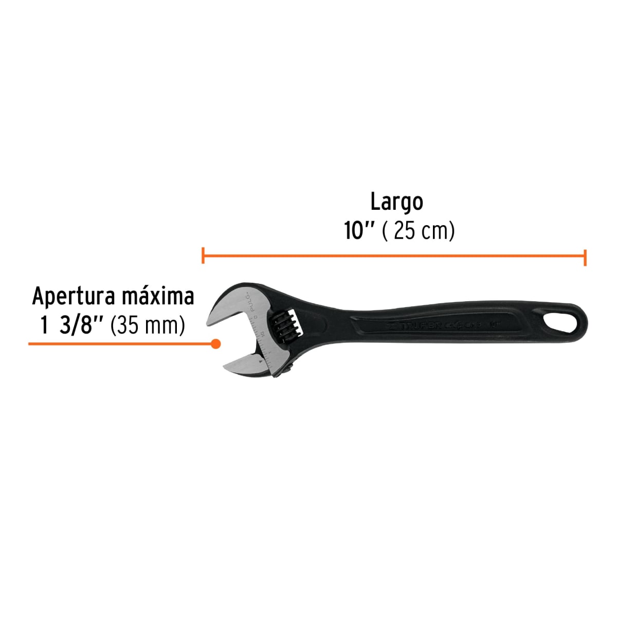 Llave francesa 10'' profesional fosfatada  Truper expert3