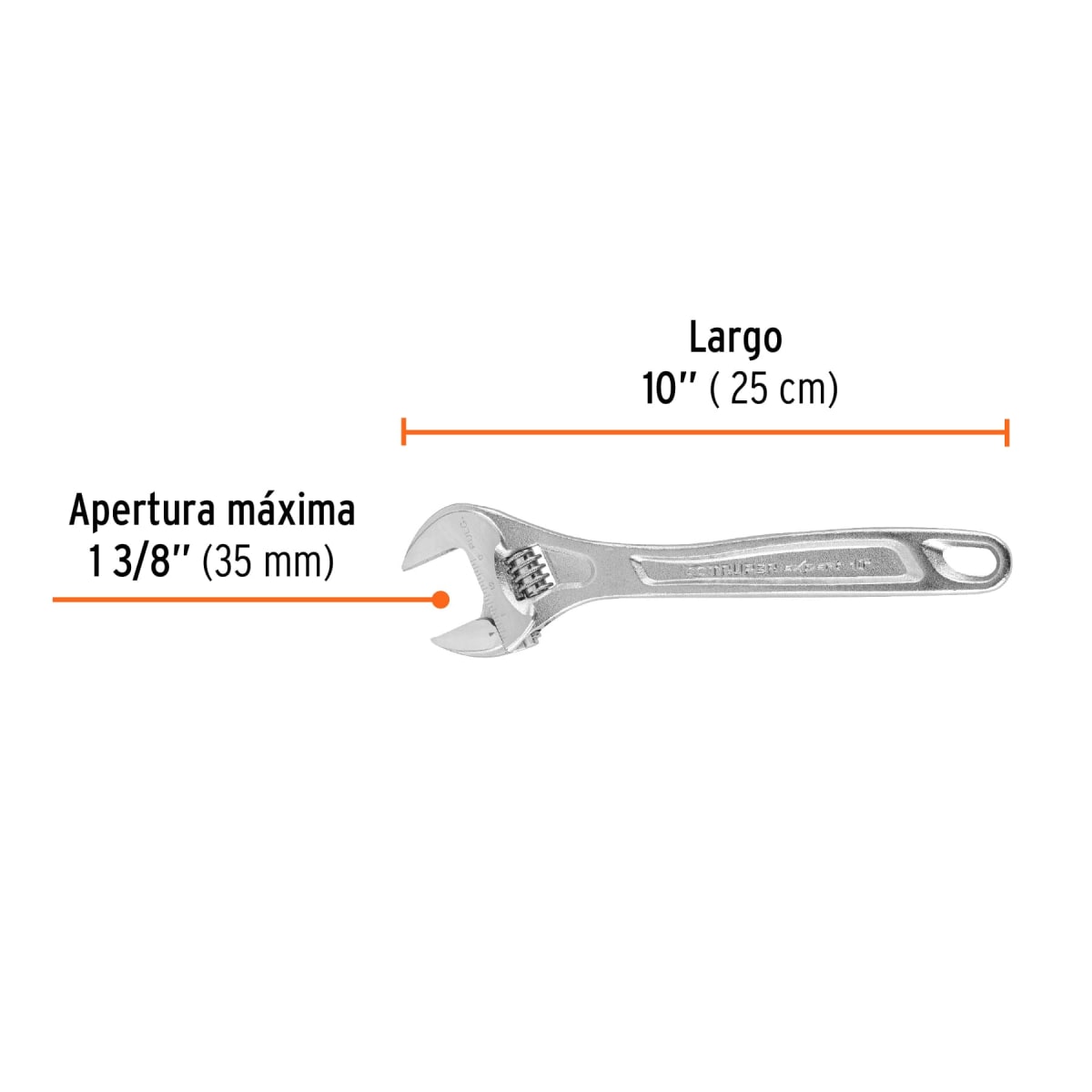 Llave francesa 10'' profesional cromada  expert Truper3