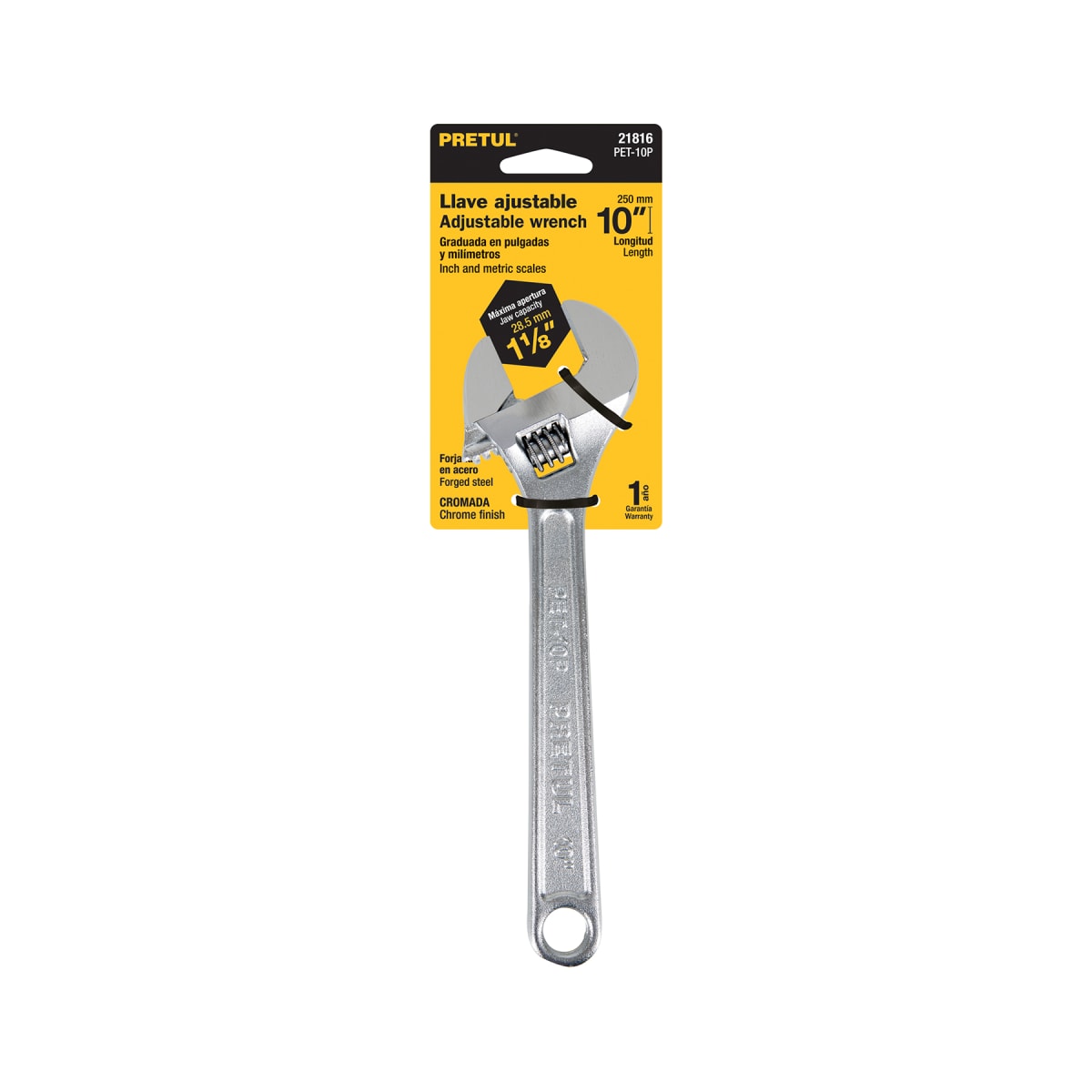 Llave francesa 10'' cromada Pretul4