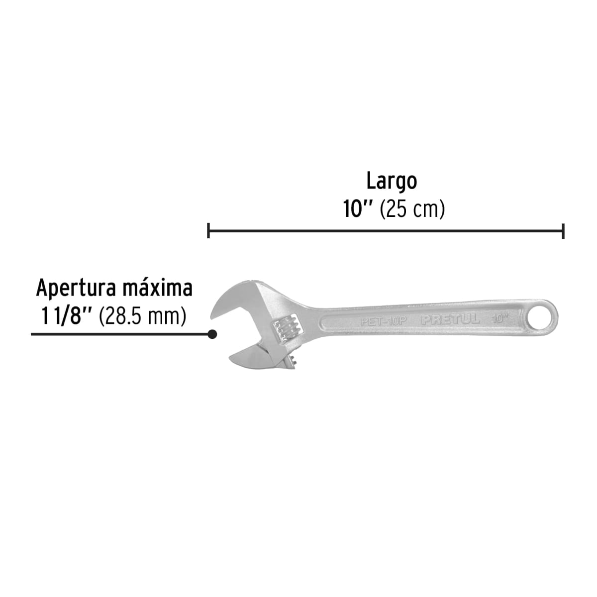 Llave francesa 10'' cromada Pretul3