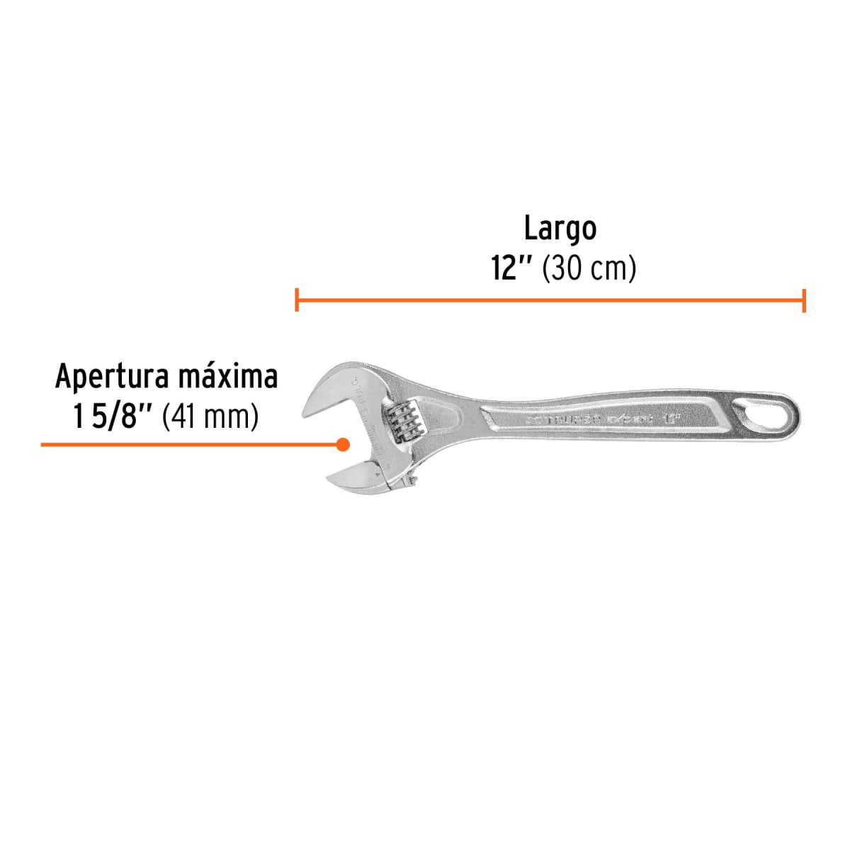 Llave francesa 12'' profesional cromada expert Truper3