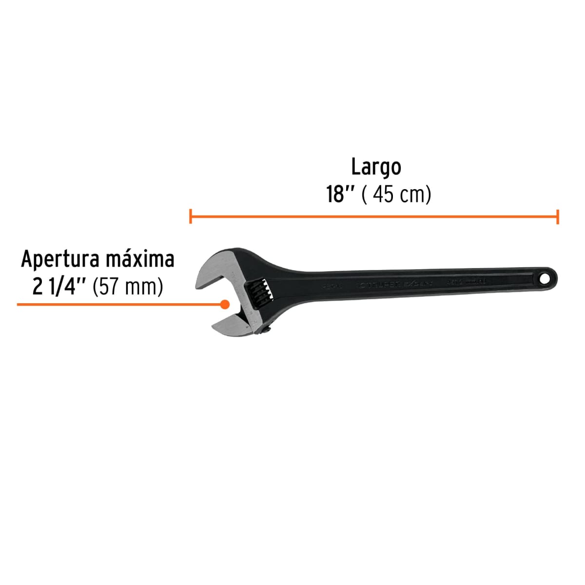 Llave francesa 18'' profesional fosfatada, Expert Truper3