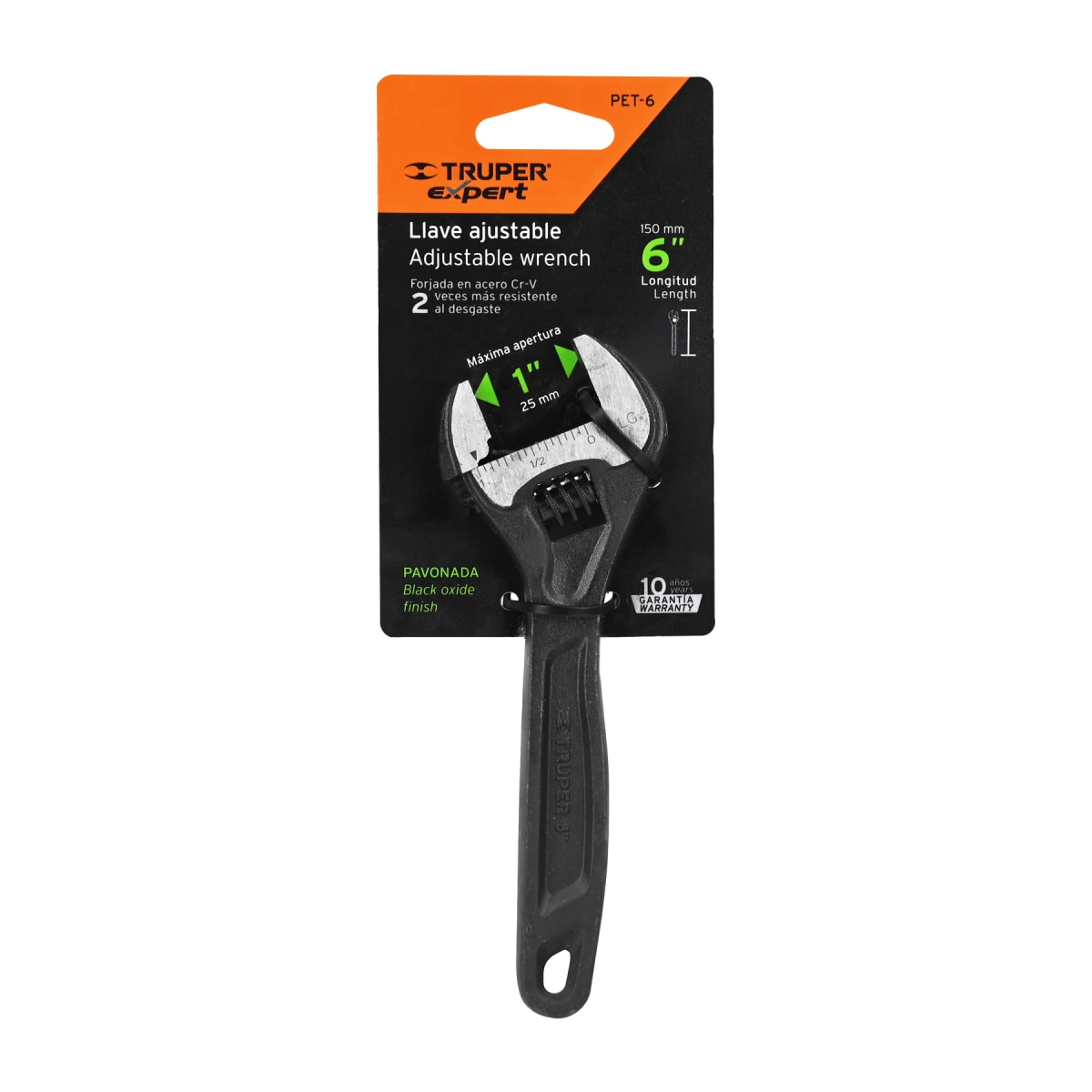 Llave francesa 6'' profesional fosfatada, Expert Truper4