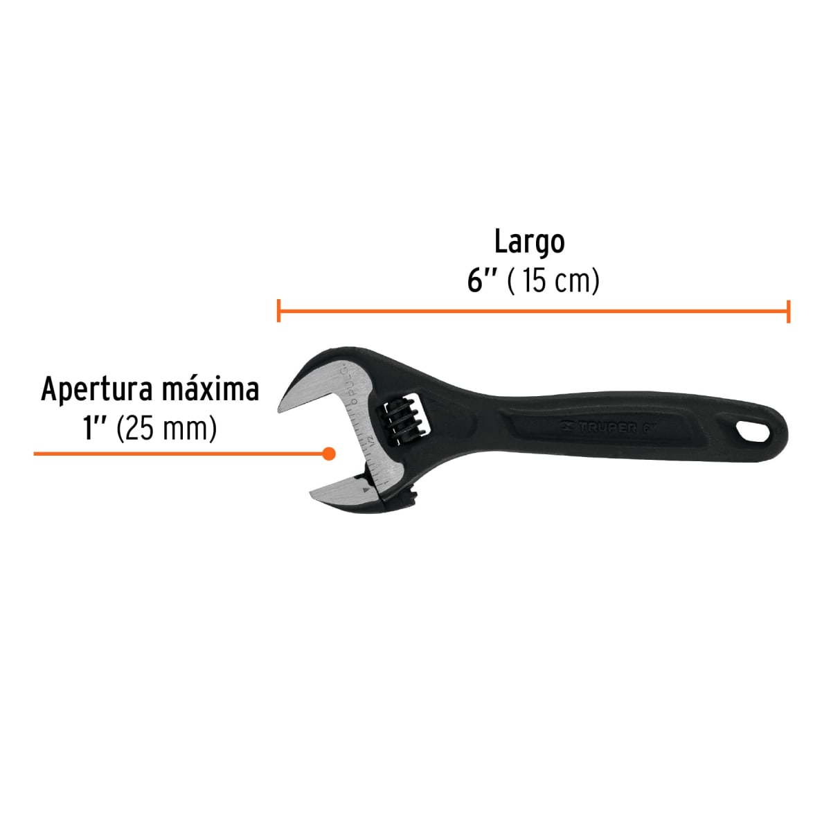 Llave francesa 6'' profesional fosfatada, Expert Truper3