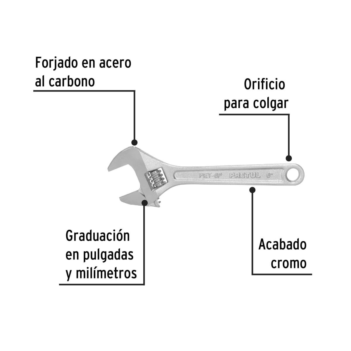 Llave francesa 6´´ cromada, Pretul2
