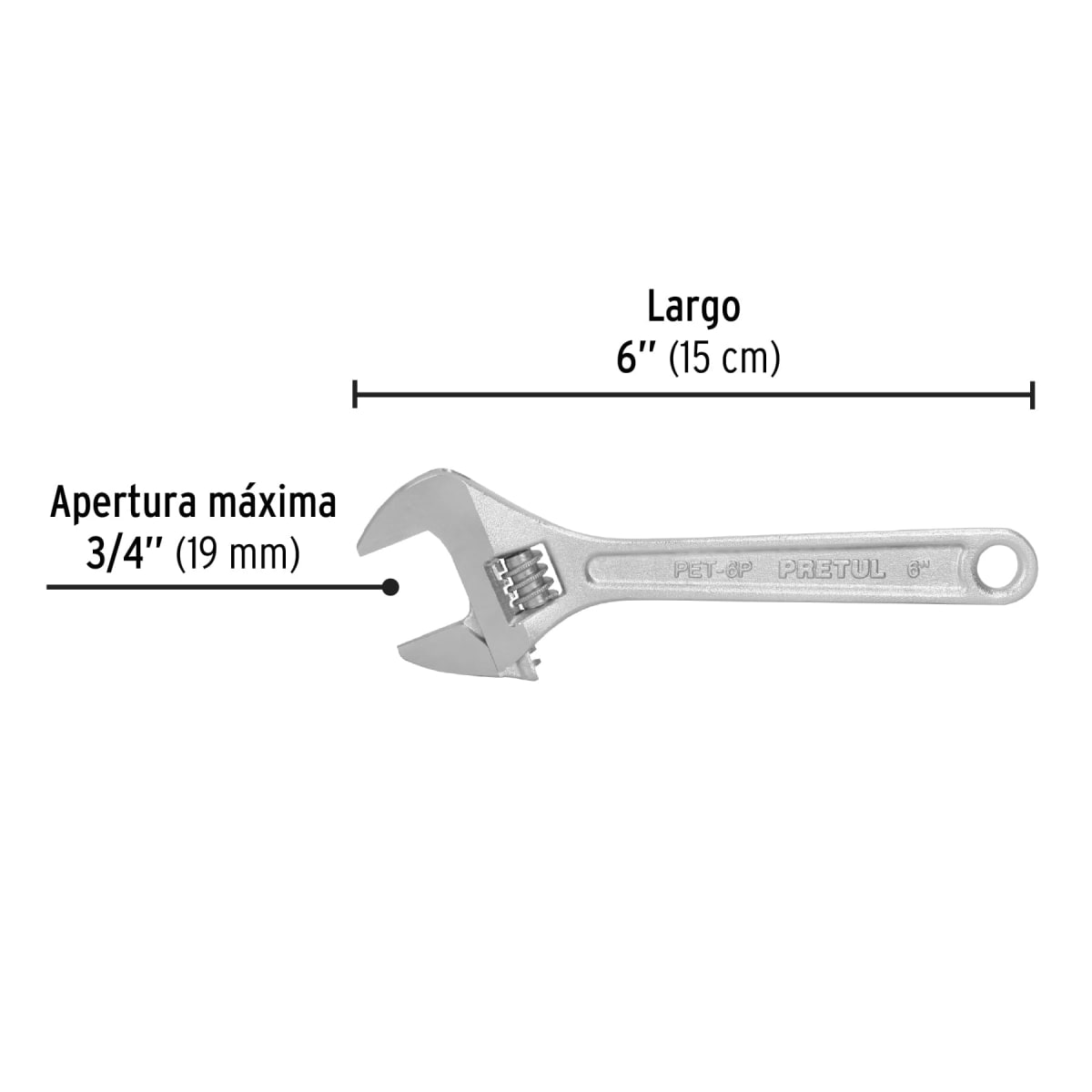Llave francesa 6´´ cromada, Pretul3