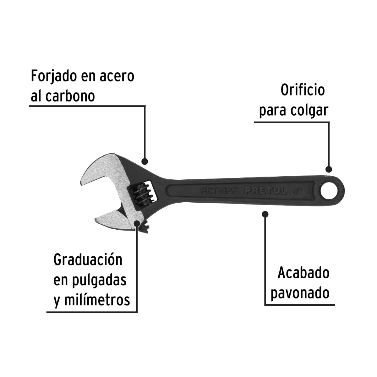 Llave francesa 6´´ fosfatada, Pretul2