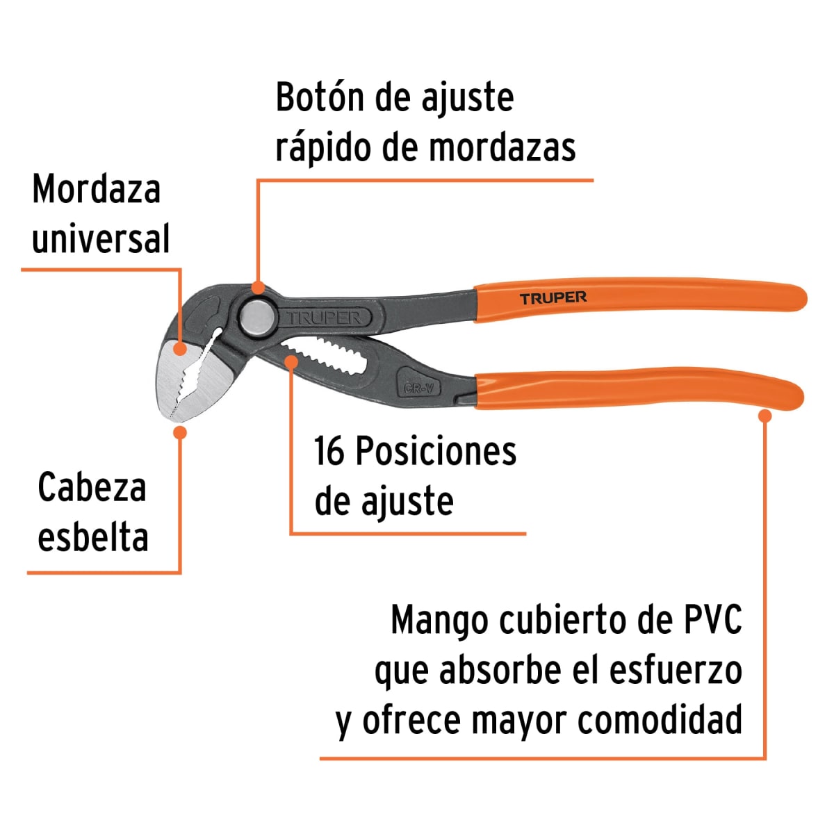 PEX-10E Pinza de extensión 10', mango de PVC, Truper2
