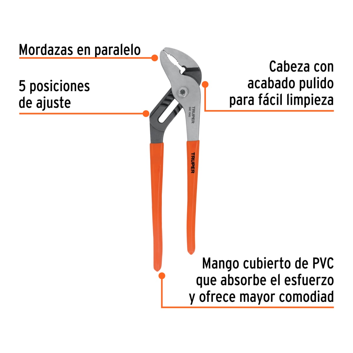 Alicate picoloro 12'' mango de pvc. truper2