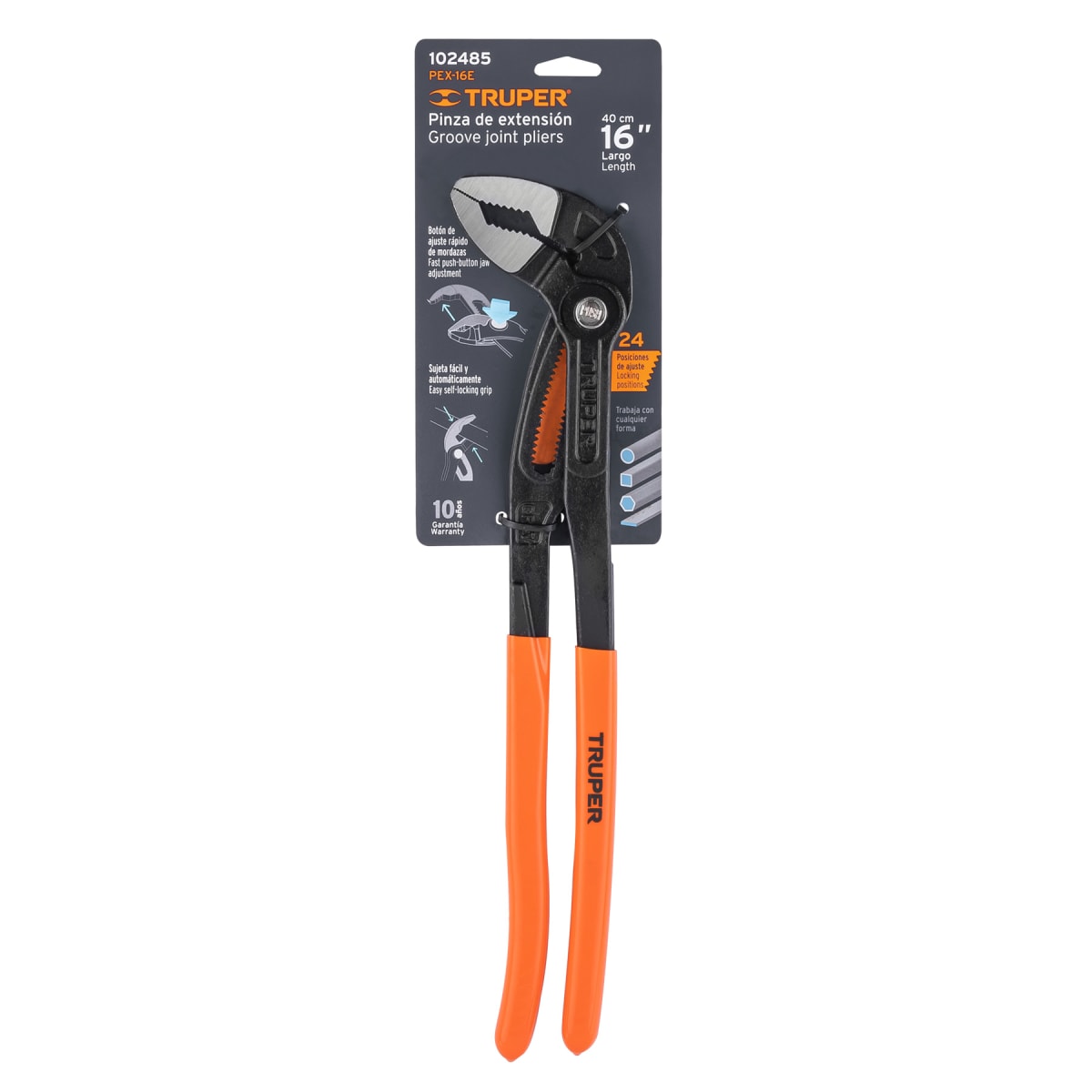 PEX-16E Pinza de extensión 16´´, mango de PVC, Truper4