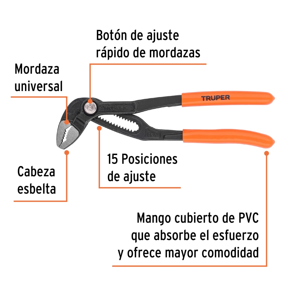 PEX-7E Pinza de extensión 7´´, mango de PVC, Truper2