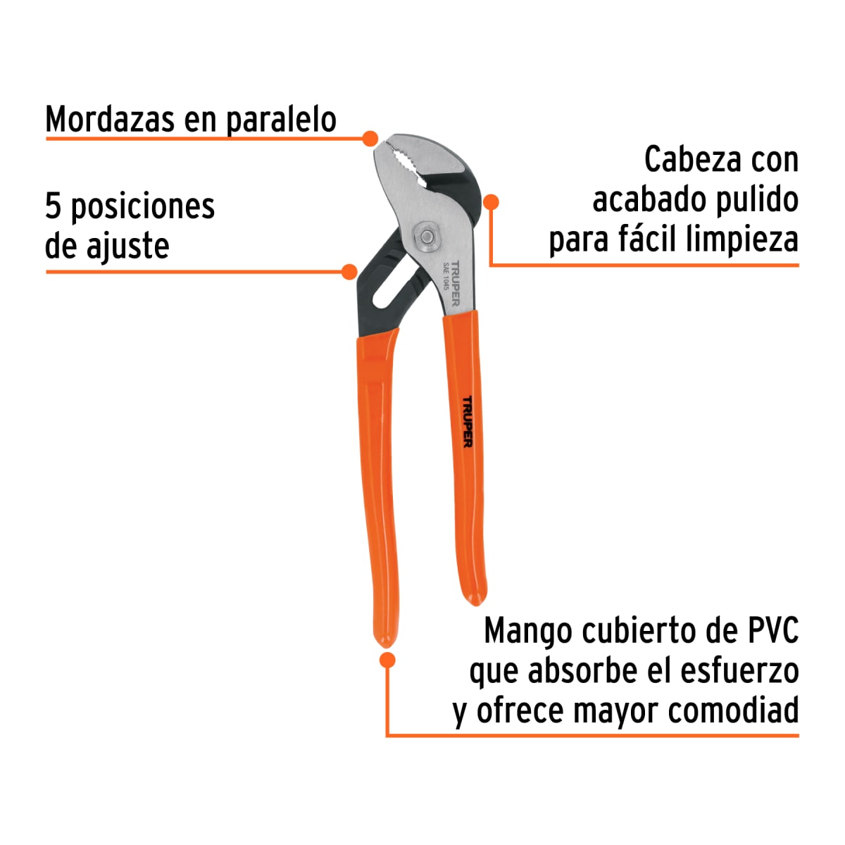 Alicate picoloro 8'' mango de pvc. truper2